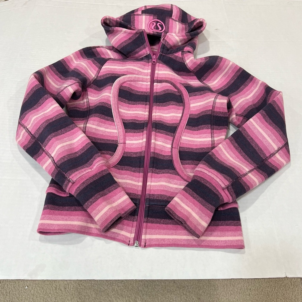 Lululemon | Pink Ombré Stripe Smoky Rose Scuba Jacket - Picture 2 of 4
